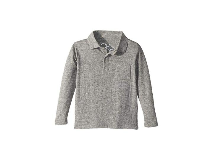 Chaser Kids Polo Shirt With Front Pocket (toddler/little Kids) (streaky Grey) Boy's Long Sleeve Pullover