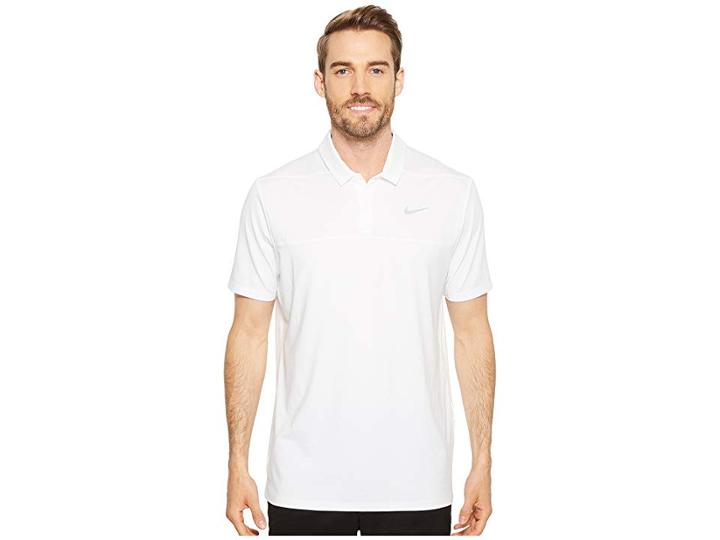 Nike Golf Color Block Dry Polo (white/pure Platinum/black) Men's Clothing