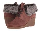 Cole Haan Coralie Wedge Bootie (cherry Mahagony Waterproof Suede) Women's Boots