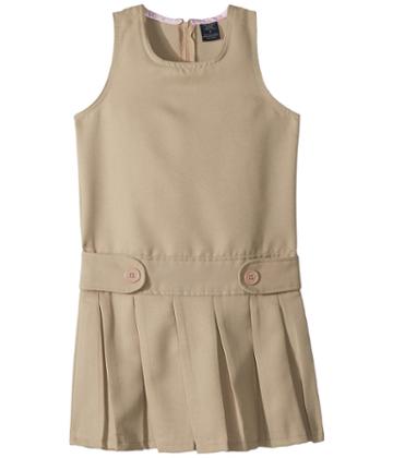 U.s. Polo Assn. Kids Poly Pleated Jumper (big Kids) (khaki) Girl's Dress