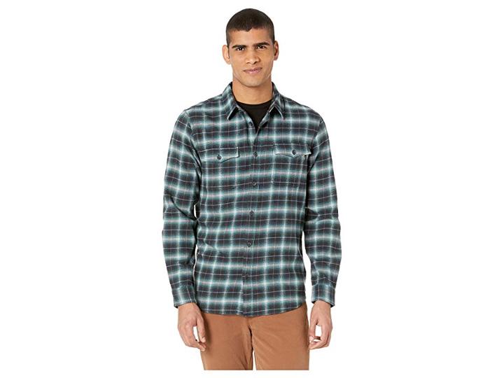 O'neill Graham Shadow Flannel (aqua) Men's Long Sleeve Button Up