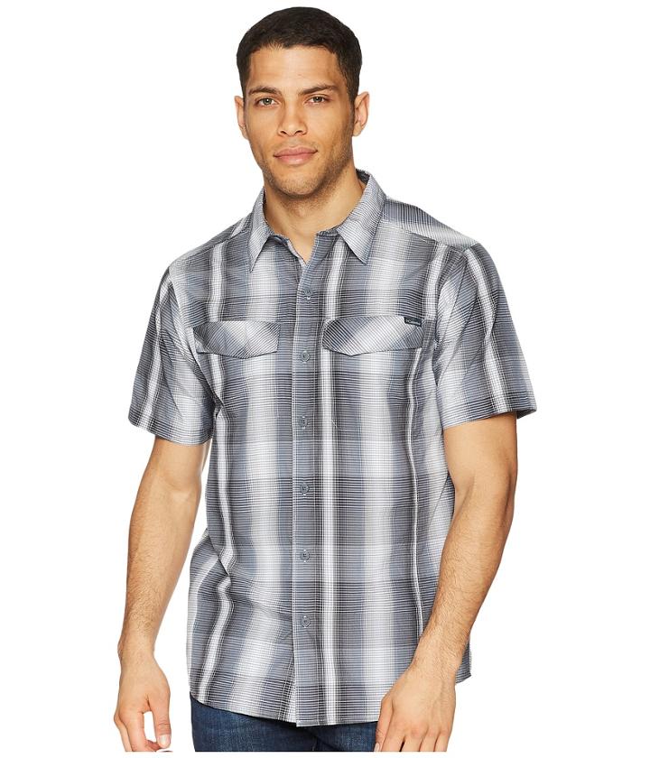 Columbia Silver Ridgetm Multi Plaid S/s Shirt (black Multi Plaid) Men's Short Sleeve Button Up