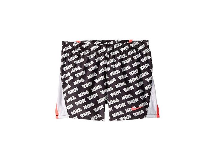 Nike Kids Dry Shorts 10k2 Run All Over Print (little Kids) (black) Girl's Shorts