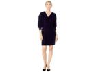 Lauren Ralph Lauren Velvet V-neck Dress (deep Amethyst) Women's Dress