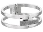 Vince Camuto Link Bracelet With Pave Foldover Clasp (silver) Bracelet
