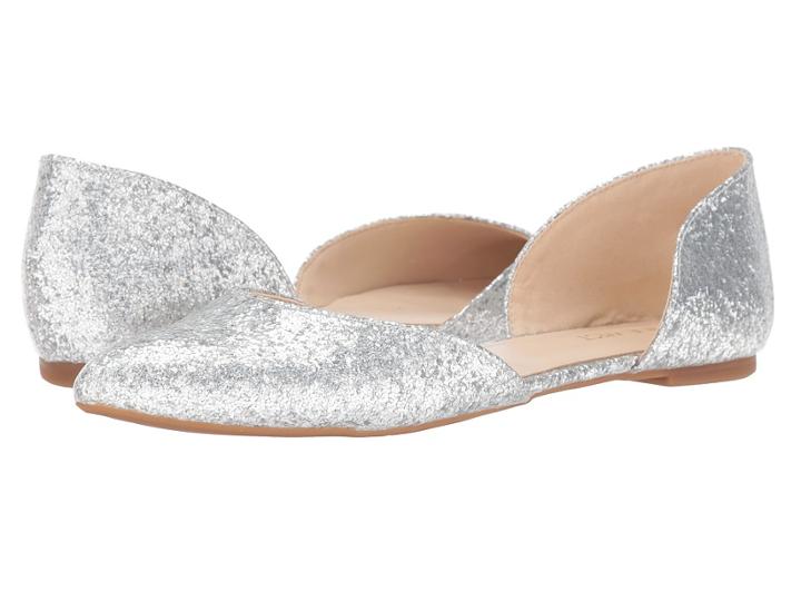 Nine West Starship D'orsay Flat (silver Synthetic) Women's Shoes
