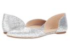 Nine West Starship D'orsay Flat (silver Synthetic) Women's Shoes