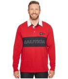 Nautica Big & Tall Big Tall Long Sleeve Logo Rugby Polo (nautica Red) Men's Long Sleeve Pullover