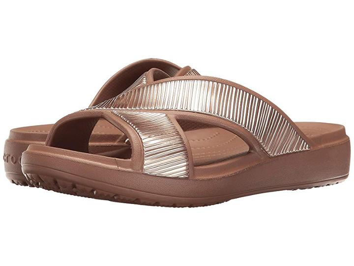 Crocs Sloane Embellished Xstrap (bronze/bronze) Women's Sandals