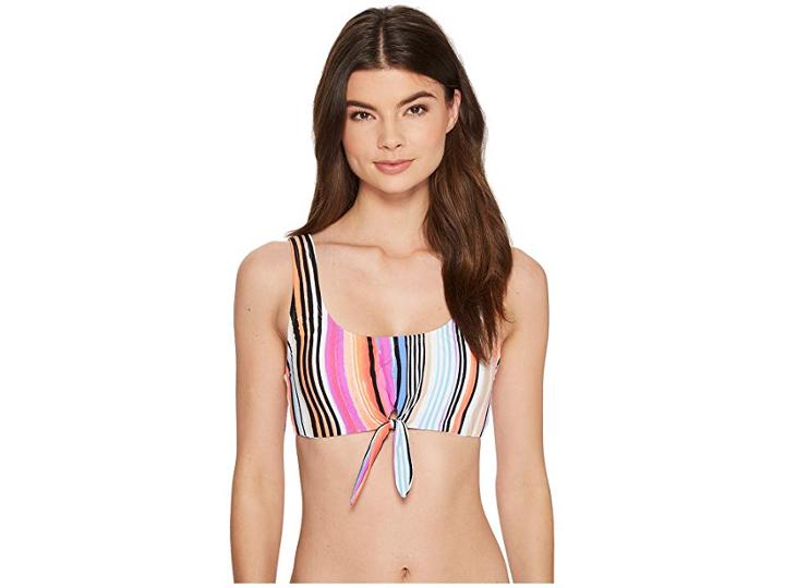 Kenneth Cole Over The Rainbow Ots Crop Bikini Top (coral) Women's Swimwear