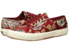 Superga 2750 Satinjaquardw (red Multi) Women's Lace Up Casual Shoes
