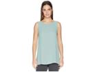 Eileen Fisher Silk Georgette Crepe Bateau Neck Long Shell (elm) Women's Sleeveless