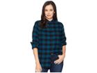 Woolrich Eco Rich Pemberton Boyfriend Shirt (forest Blue) Women's Long Sleeve Button Up
