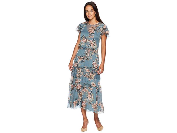 Lauren Ralph Lauren Print Georgette Dress (teal Multi) Women's Dress