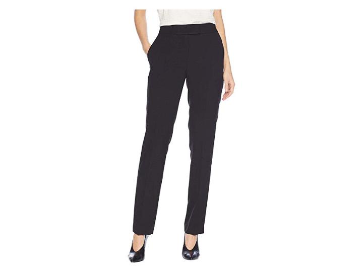 Tahari By Asl Crepe Trouser Pants (black) Women's Casual Pants
