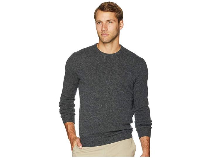 Polo Ralph Lauren Washable Cashmere Crew Neck (dark Charcoal Heather) Men's Clothing