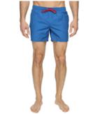 Lacoste Taffeta Swimming Trunk (sapphire Blue/red) Men's Swimwear