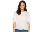 1.state Short Sleeve Ruffle Sleeve Knit T-shirt (new Ivory) Women's T Shirt