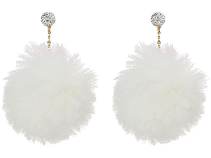 Kate Spade New York Chic And Cushy Linear Pouf Earrings (white) Earring