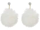 Kate Spade New York Chic And Cushy Linear Pouf Earrings (white) Earring