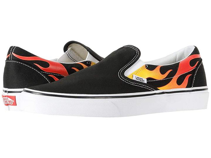 Vans Classic Slip-ontm ((flame) Black/black/true White) Skate Shoes
