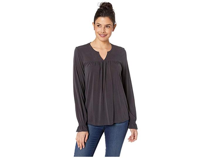 Lucky Brand Pintuck Peasant Top (lucky Black) Women's Clothing