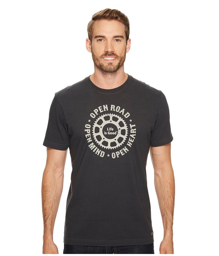 Life Is Good Open Road Mind Heart Crusher Tee (night Black) Men's Short Sleeve Pullover
