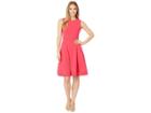 Calvin Klein Fit Flare With Trim Detail At Waist And Hem Cd9c312c (lipstick) Women's Dress