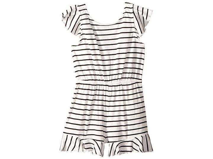 Bardot Junior Daydreamer Playsuit (big Kids) (white Stripe) Girl's Jumpsuit & Rompers One Piece
