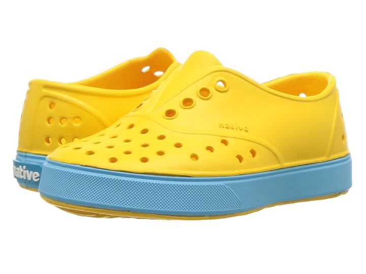Native Kids Shoes Miller (toddler/little Kid) (groovy Yellow/surfer Blue) Kids Shoes