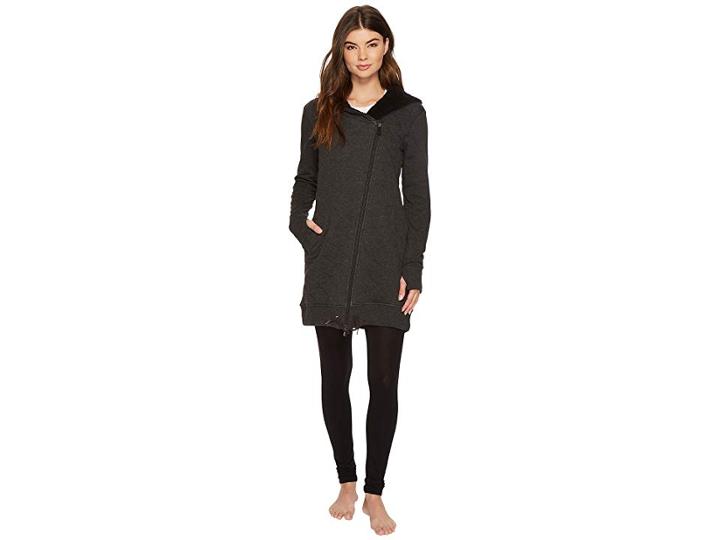Ugg Kayla Quilted Hoodie (black Bear Heather) Women's Sweatshirt