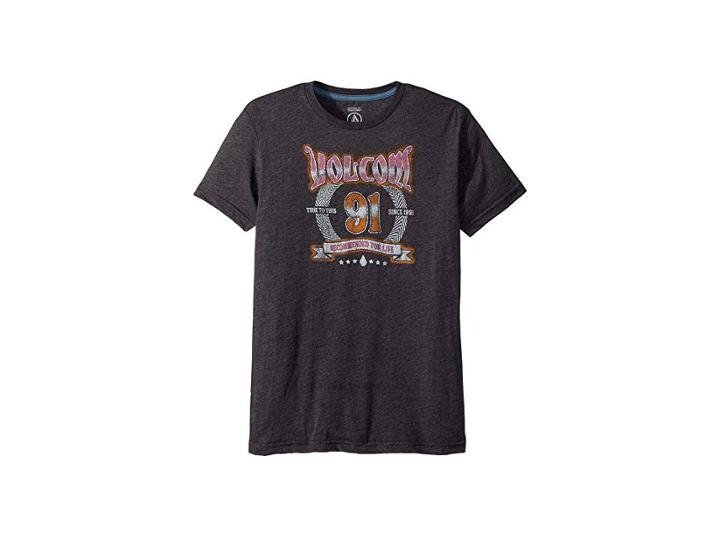 Volcom Kids Speedway Short Sleeve Tee (big Kids) (heather Black) Boy's T Shirt