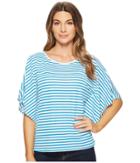 Lauren Ralph Lauren Jersey Dolman-sleeve Top (white/deep Cyan) Women's Clothing