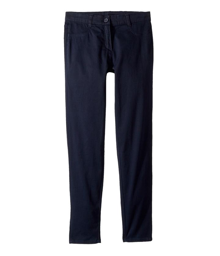 Nautica Kids Stretch Five-pocket Sateen Pants (big Kids) (su Navy) Girl's Casual Pants
