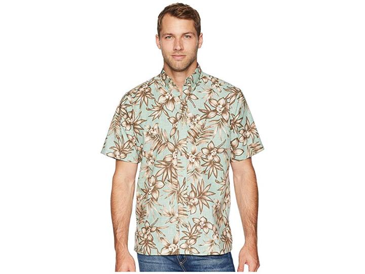 Reyn Spooner Onishi Garden Classic Fit Aloha Shirt (seafoam) Men's Short Sleeve Button Up
