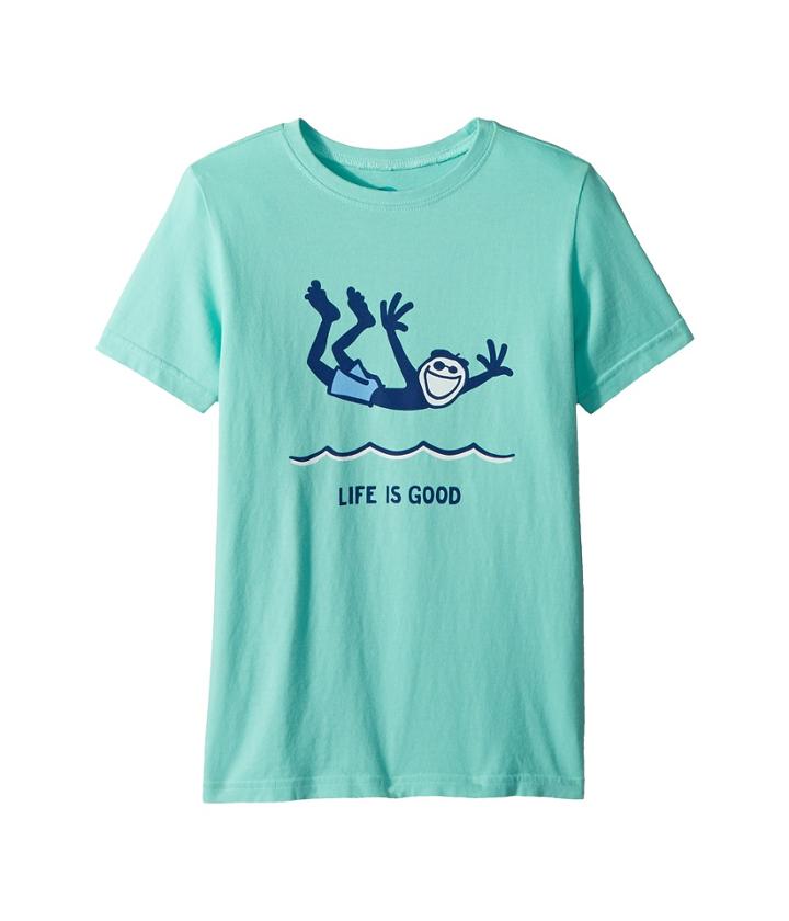 Life Is Good Kids Cannonball Jake Crusher Tee (little Kids/big Kids) (cool Aqua) Boy's T Shirt
