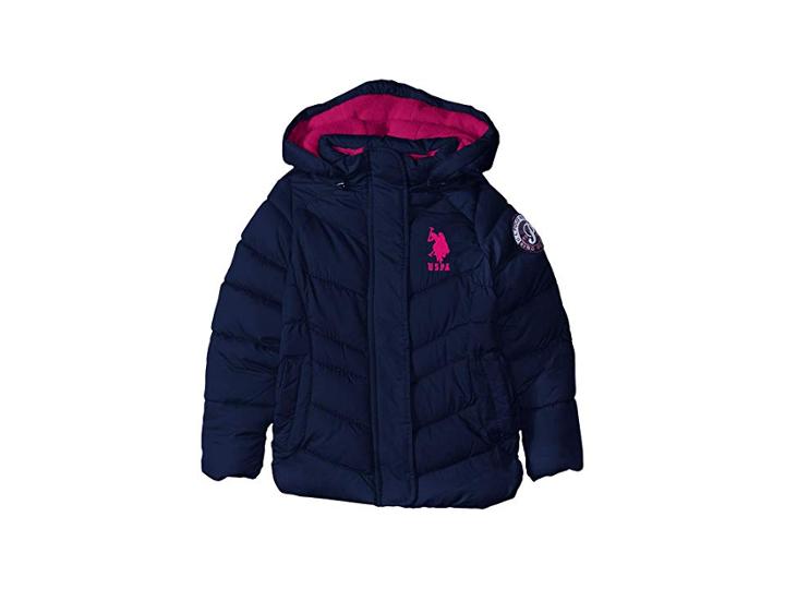 U.s. Polo Assn. Kids Bubble Jacket (big Kids) (navy) Girl's Coat