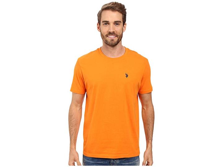 U.s. Polo Assn. Crew Neck Small Pony T-shirt (stanton Orange) Men's Short Sleeve Pullover