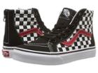 Vans Kids Sk8-hi Zip (little Kid/big Kid) ((checkerboard) Black/red/true White) Boys Shoes