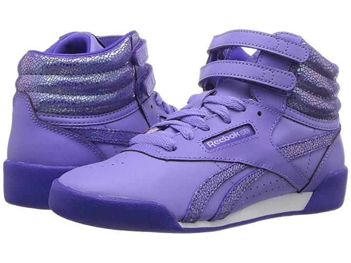 Reebok Kids Freestyle Hi (little Kid) (moonpool/ultima Purple) Girl's Shoes