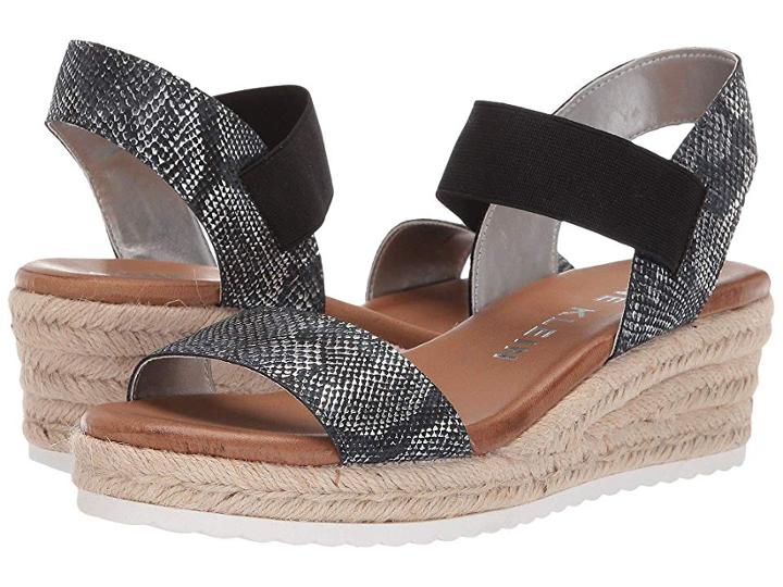 Anne Klein Cait Espadrille Platform Sandal (black/silver) Women's Shoes