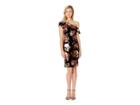 Eci Off The Shoulder Velvet Foil Sheath (black/pink) Women's Dress