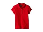Nautica Kids Girls Plus Short Sleeve Polo With Ruffle Placket (big Kids) (red) Girl's Short Sleeve Pullover
