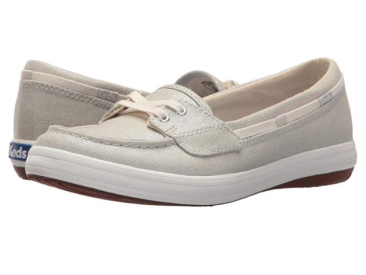 Keds Glimmer Metallic Linen (light Gray/silver) Women's Moccasin Shoes