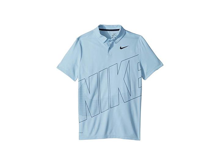 Nike Kids Dry Essential Graphic Polo 2 (big Kids) (ocean Bliss/black) Boy's Clothing