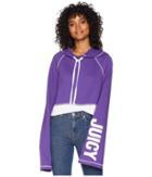 Juicy Couture Track Fleece Cropped Pullover (royal Purple) Women's Fleece