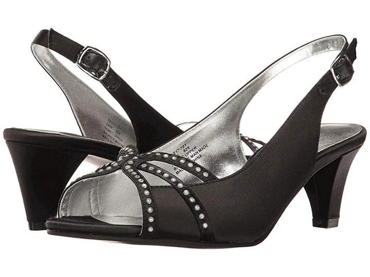 David Tate Regal (black Satin) High Heels