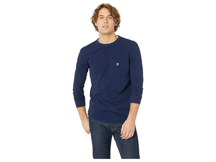 G-star Core Pocket Indigo Round Neck Tee Long Sleeve (dark Aged) Men's Clothing