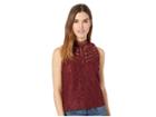 Bb Dakota Play Nice Lace Top (bordeaux) Women's Clothing