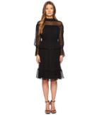 See By Chloe Silk Crepon Dress With Ruffles (black) Women's Dress